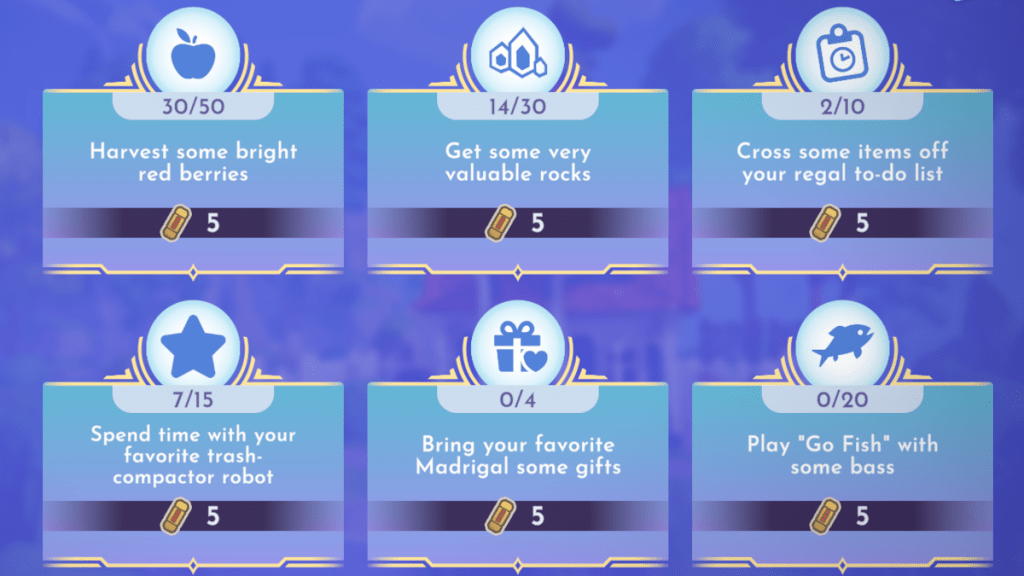 The Dig for Something Blue UI in Disney Dreamlight Valley