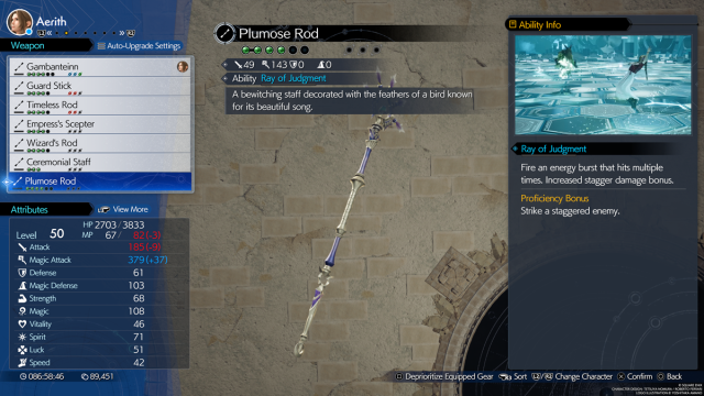 FF7 Rebirth Aerith Weapon Plumose Rod