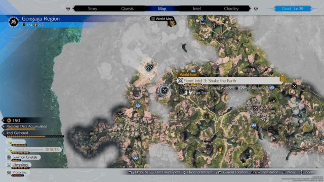 Final Fantasy VII FF7 Rebirth Gongaga Fiend Intel Location 3