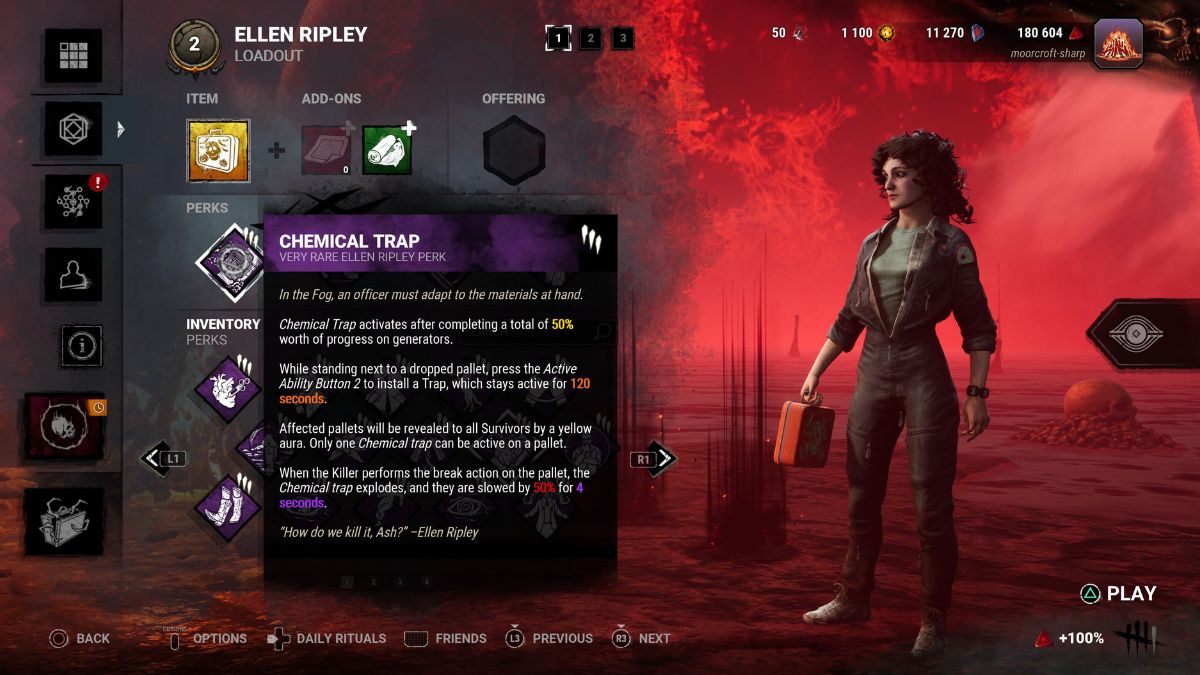 ellen ripley chemical trap perk dead by daylight