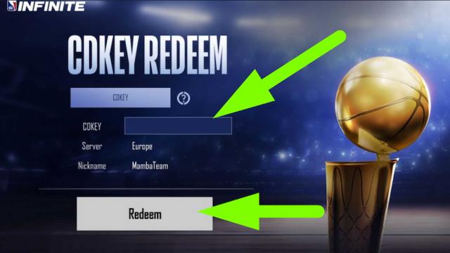 How to redeem codes in NBA Infinite, step 3