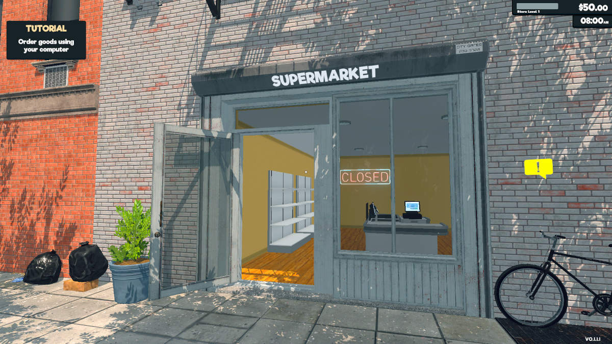 Exterior of store in Supermarket Simulator