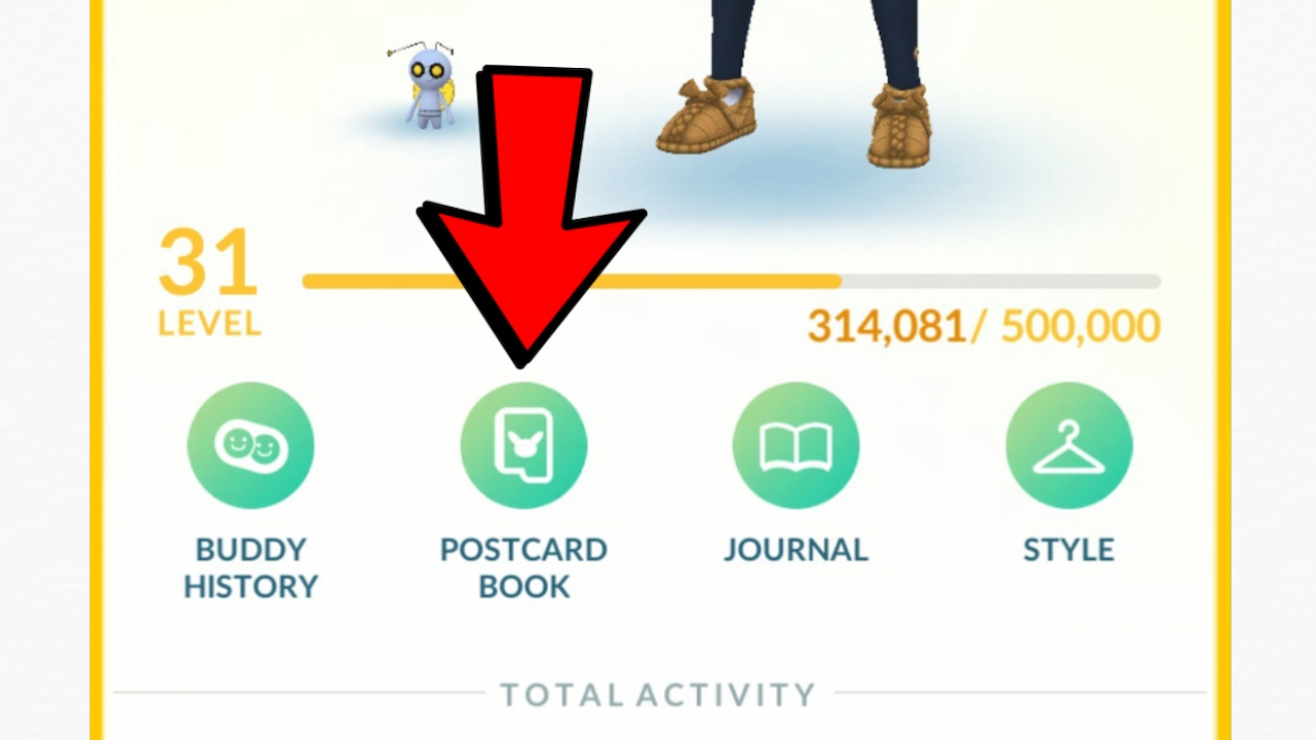 Postcard book in Pokemon Go