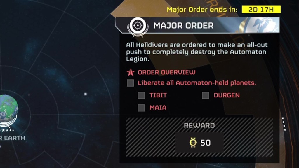 Helldivers 2 Major Orders and war progress major order breakdown