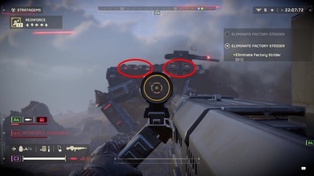 How to destroy Automaton Factory Striders in Helldivers 2 - Weak points on the heatsinks