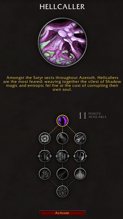 WoW: The War Within Hellcaller Warlock Hero Talents