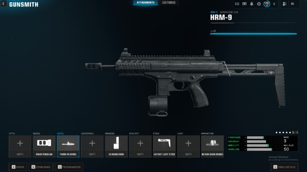 an image of a HRM-9 build for Warzone