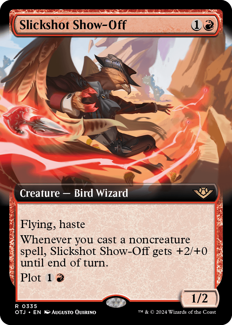 The Slickshot Show-off card from Magic: The Gathering's Outlaws of Thunder Junction set.