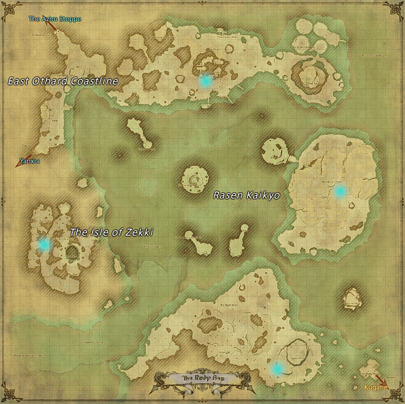 Map of field Aether Currents in The Ruby Sea in Final Fantasy XIV