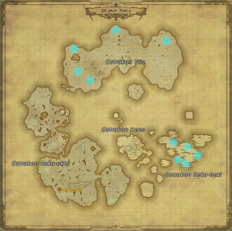 Map of field Aether Currents in Ultima Thule in Final Fantasy XIV