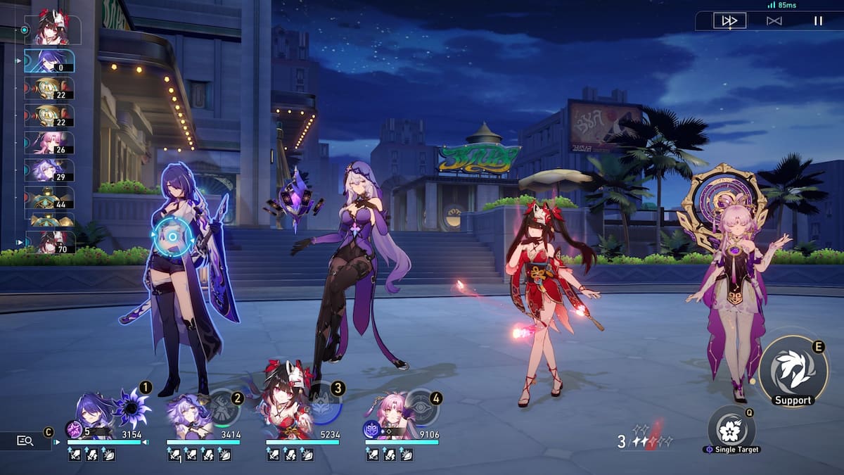 An active team in Honkai: Star Rail.