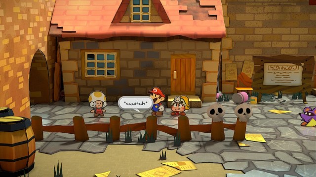 Paper Mario: The Thousand-Year Door stepping on a contact lens.