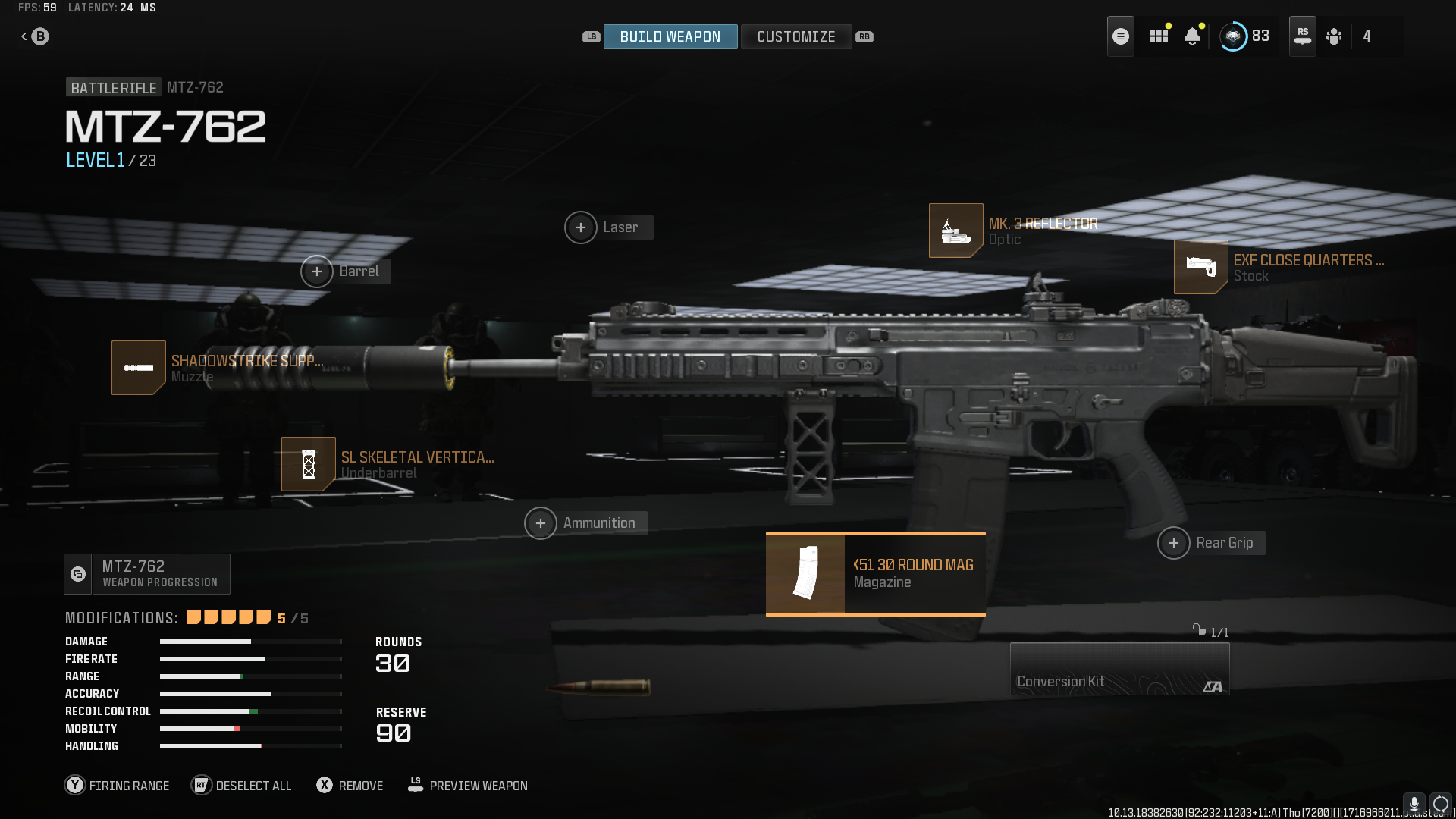 The MTZ-762 in MW3's loadout screen. 