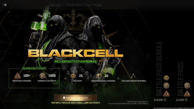 Season 4 Blackcell bundle in MW3 and Warzone