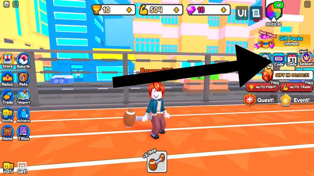 How to redeem codes in Push a Car.