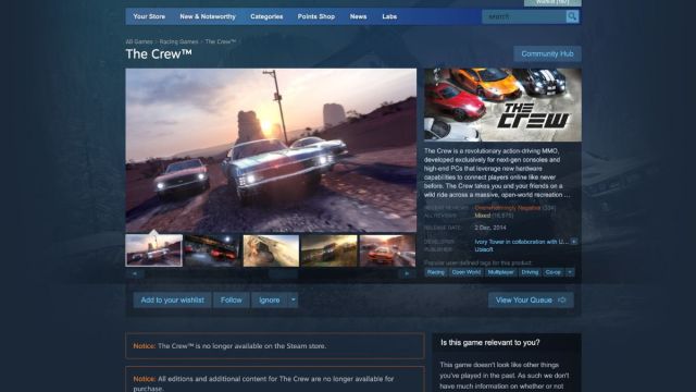 the crew offline on steam