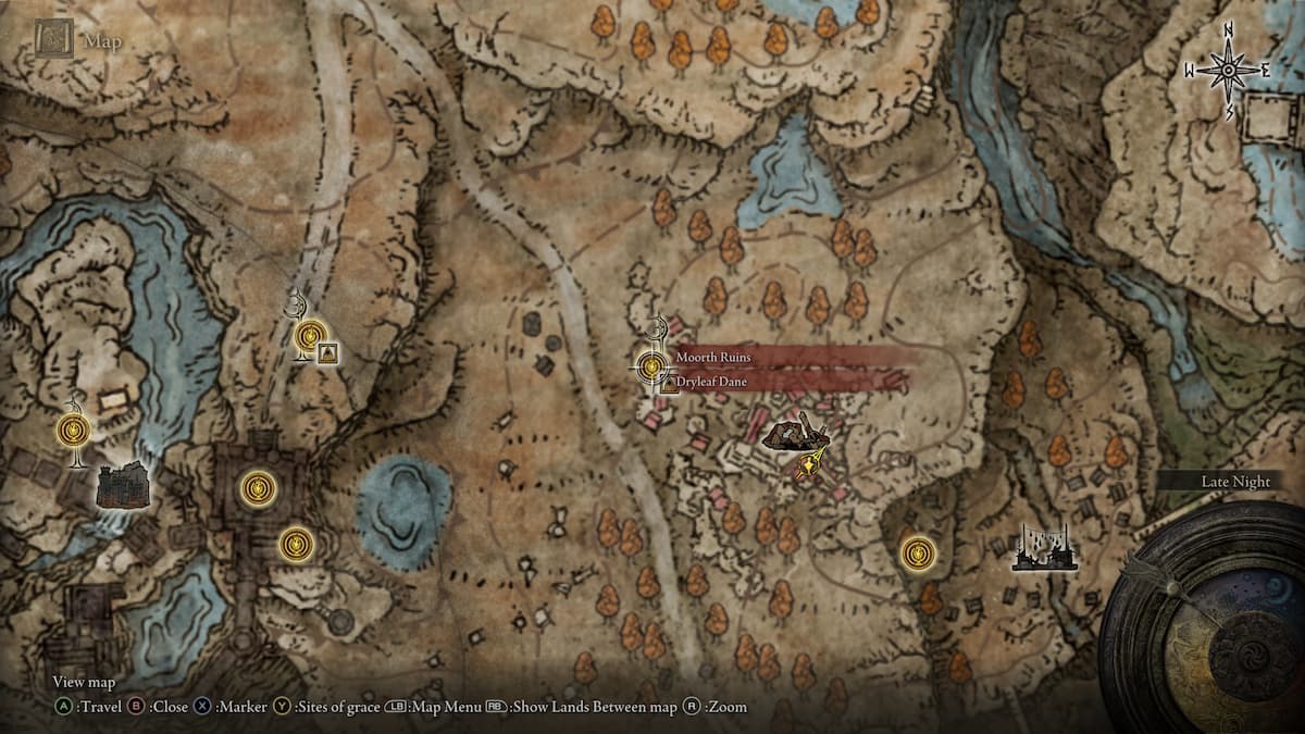 Moorth Ruins Map in Elden Ring