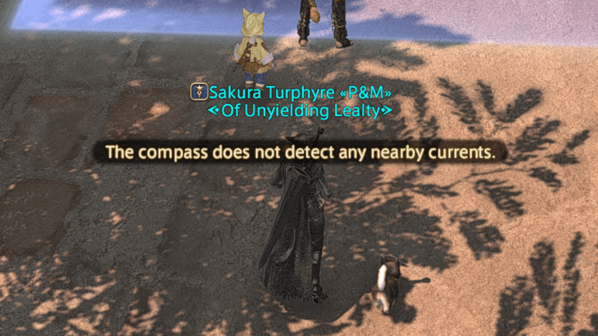 Message which appears when the Aethercompass is used