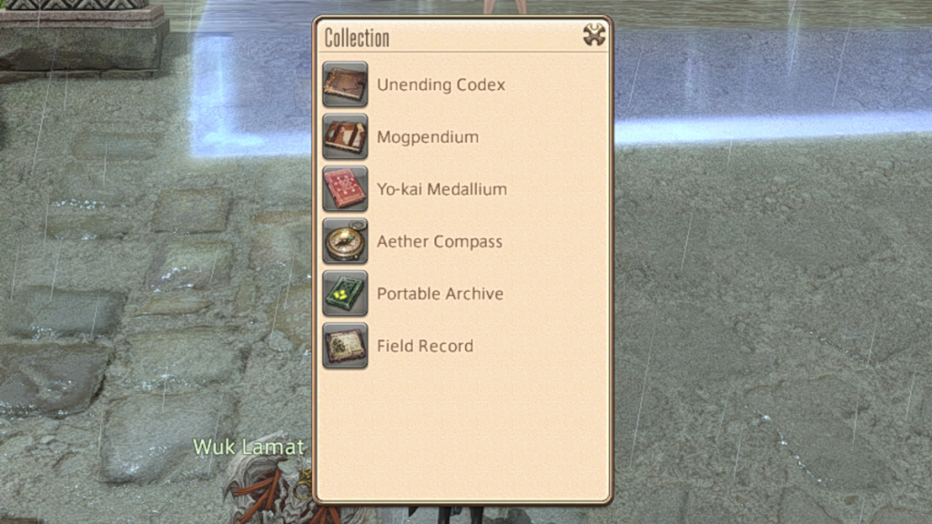 The Aethercompass in the Collection menu in Final Fantasy XIV