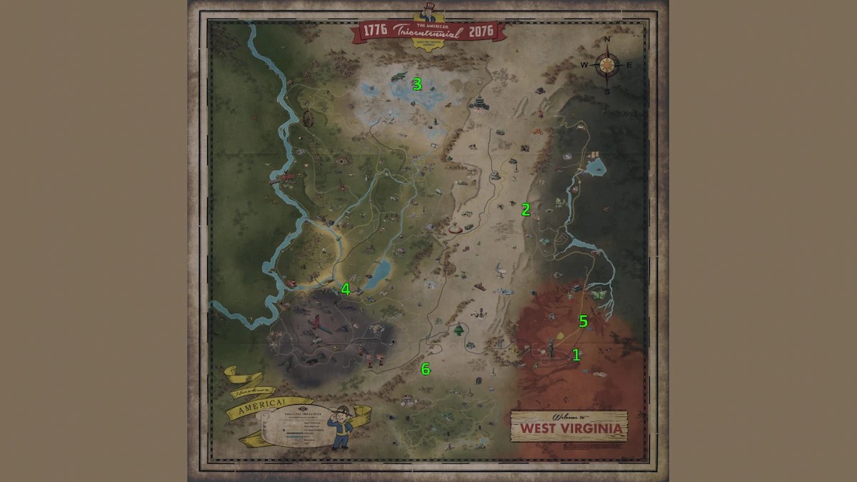 fallout 76 snallygaster locations map