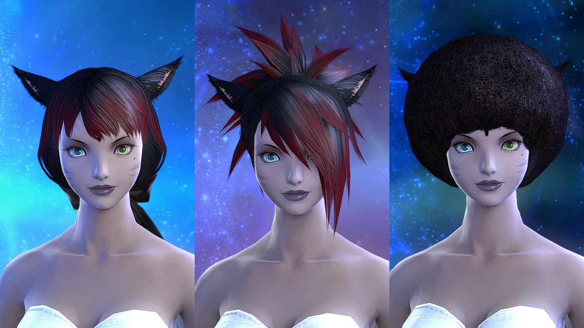 Hairstyles available from the Gold Saucer in Final Fantasy XIV