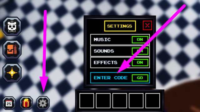 How to redeem codes in Five Nights TD