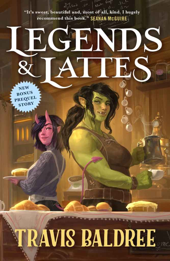 The cover for Legends & Lattes.