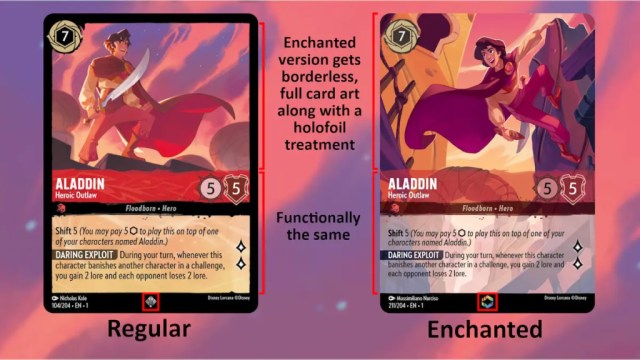 lorcana aladdin heroic outlaw comparison