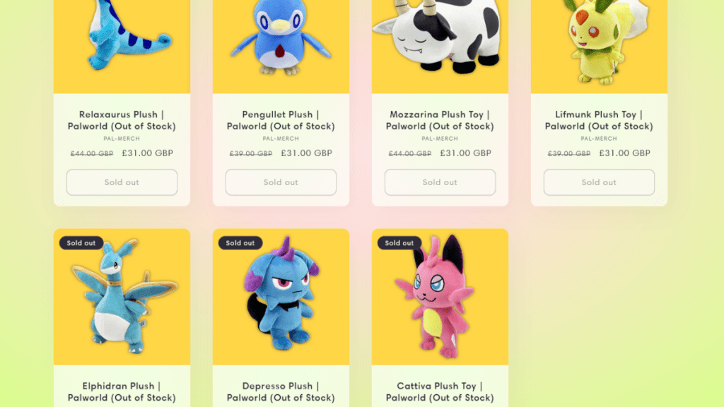 Unofficial Palworld merchandise available online