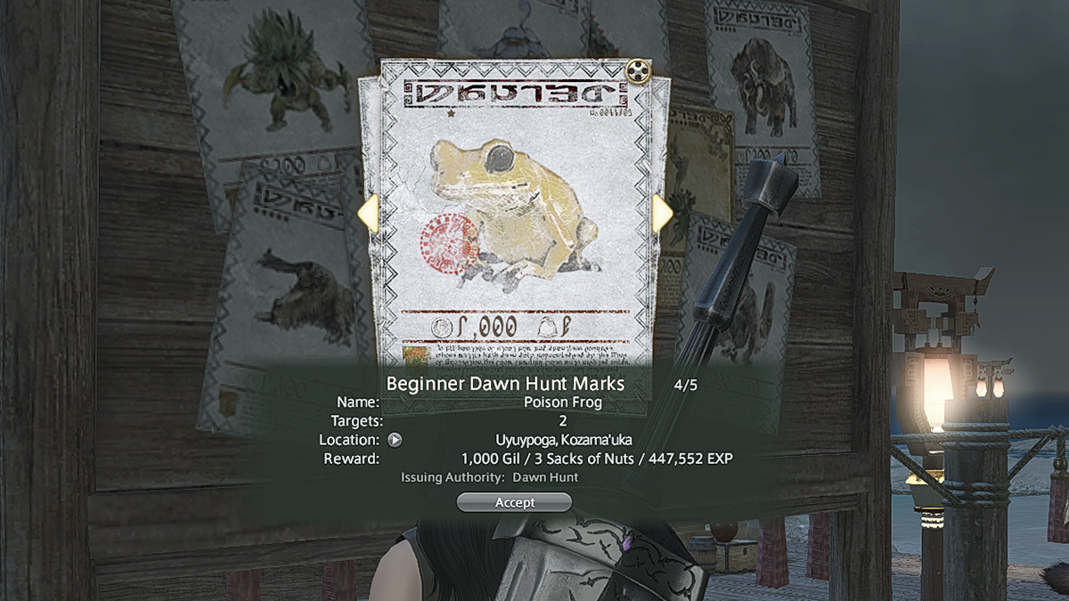 Dawn Hunt marks in Final Fantasy XIV