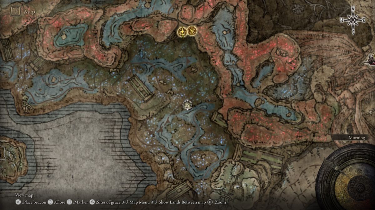 Elden Ring Cerulean Coast Ghostflame Dragon location on map