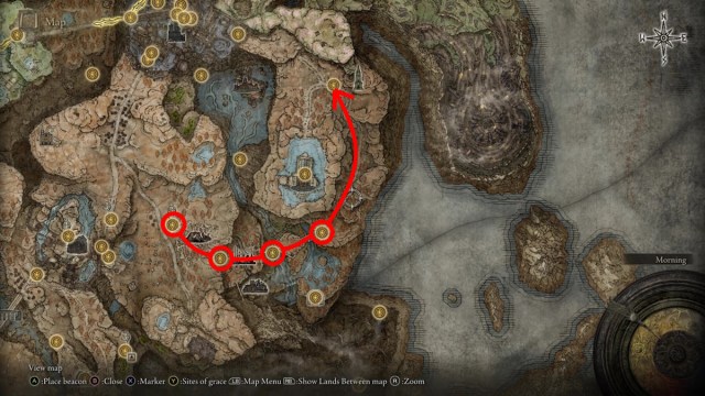 Where to get Rabbath's Cannon in Elden Ring Shadow of the Erdtree - map directions to the tower from moorth ruins