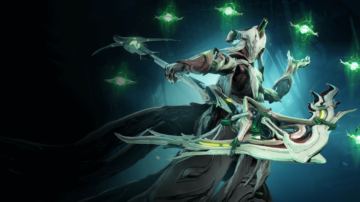 The Jade Warframe showing her power