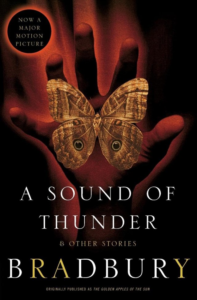 The cover of a story collection containing a sound of thunder