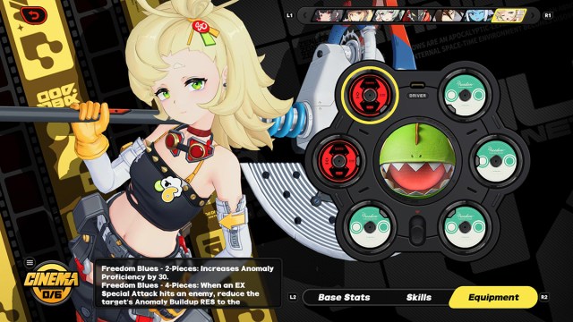 Drive Disc menu in ZZZ 