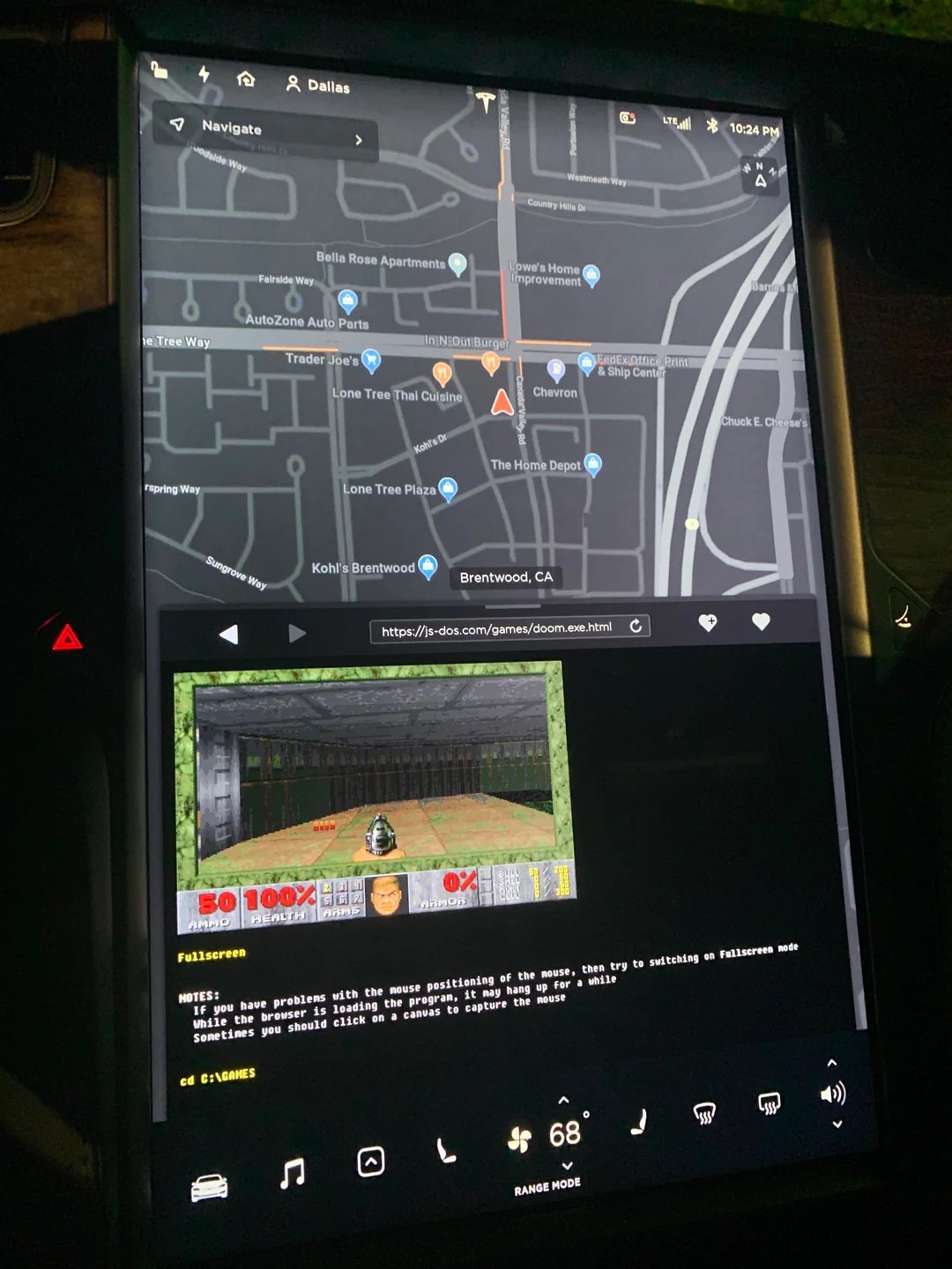 Doom running on a Tesla
