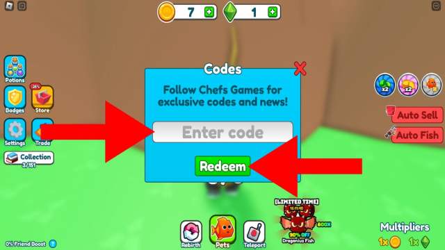 How to redeem Ultimate Fishing Simulator code