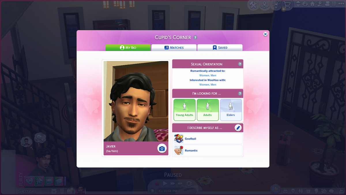 Cupid's Corner app in Sims 4 Lovestruck