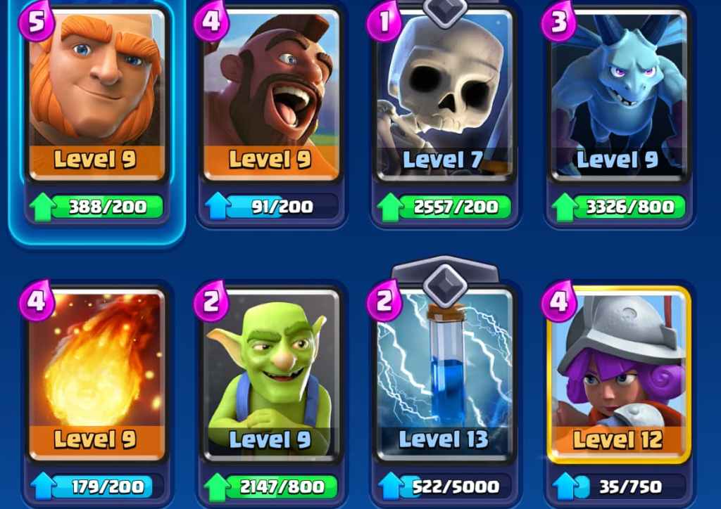 A screenshot of the Giant Hog deck in Clash Royale.
