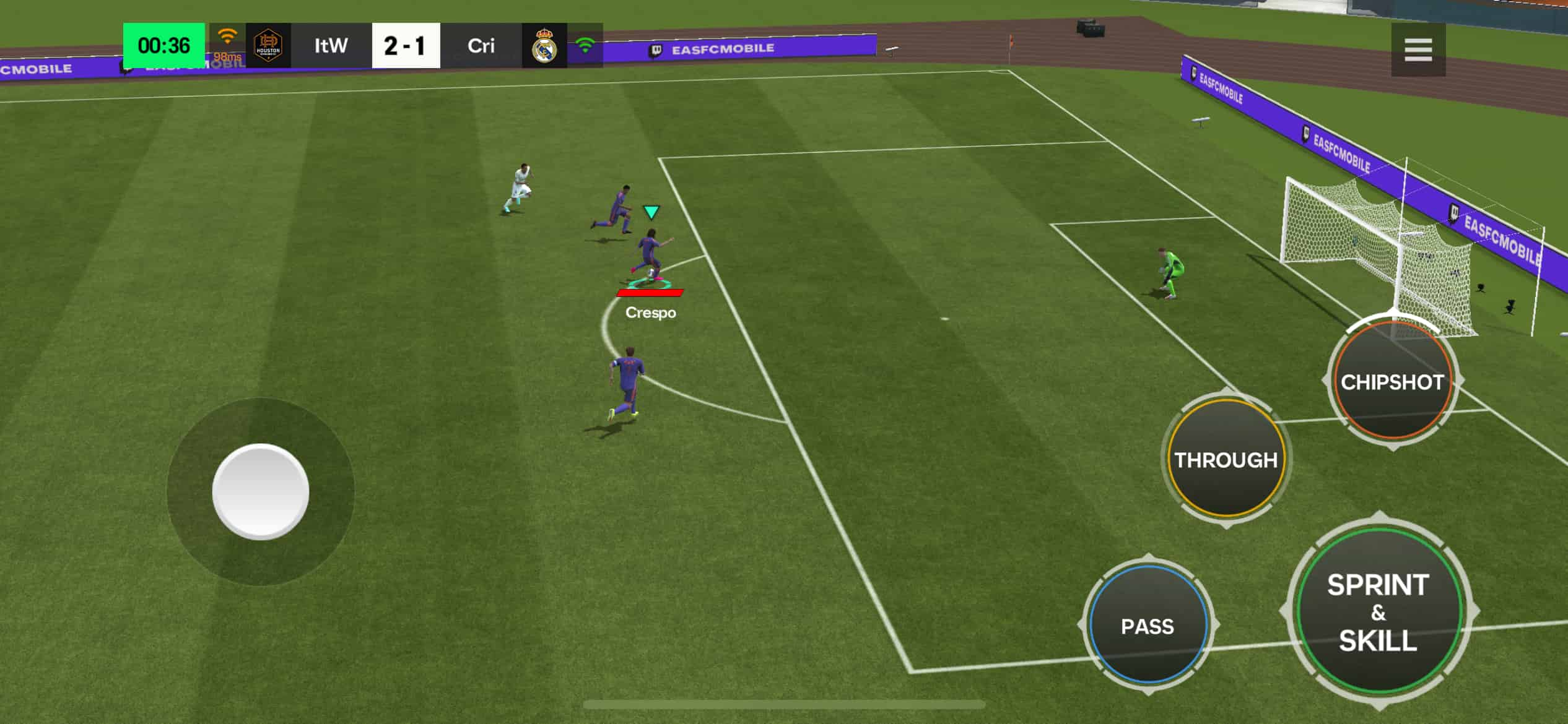 A screenshot of a chip shot in FC Mobile.