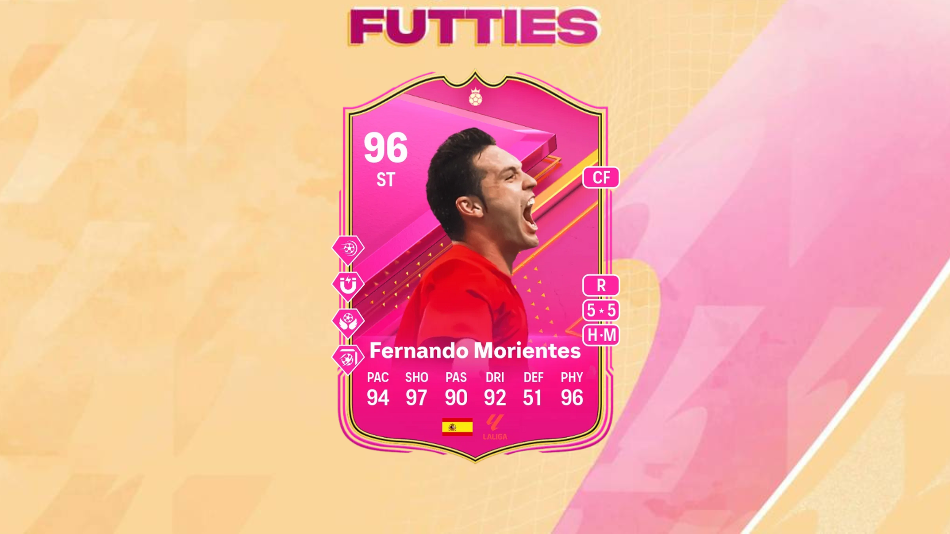 An image of Fernando Morientes FUTTIES Hero SBC solutions in EA FC 24