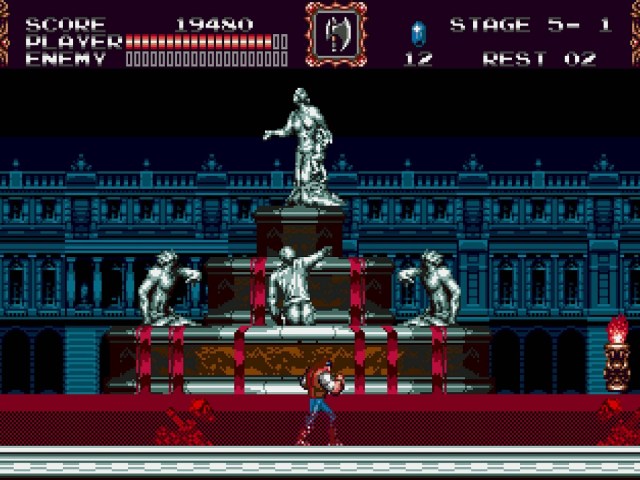 Castlevania: Bloodlines fountain of blood.