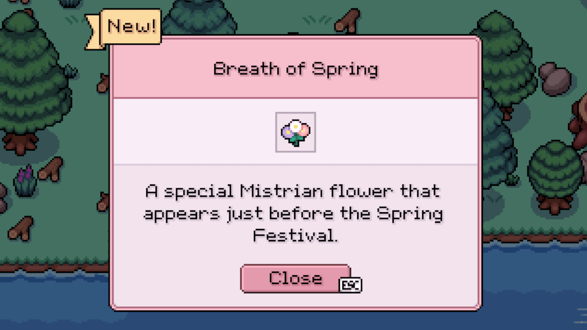 You'll need a lot of Breath of Spring in Fields of Mistria