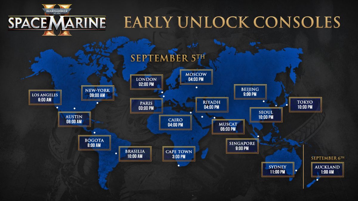 consoel early unlock times warhammer 40k space marine 2