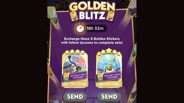 Monopoly GO Golden Blitz screen