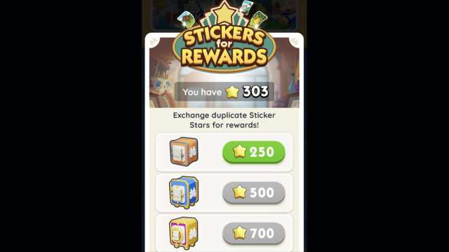 Monopoly GO Stickers for Stars rewards