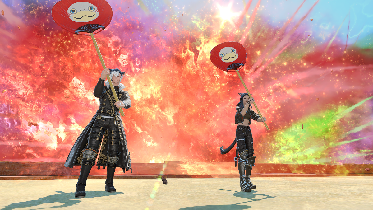 Uchiwassoi emote in Final Fantasy XIV