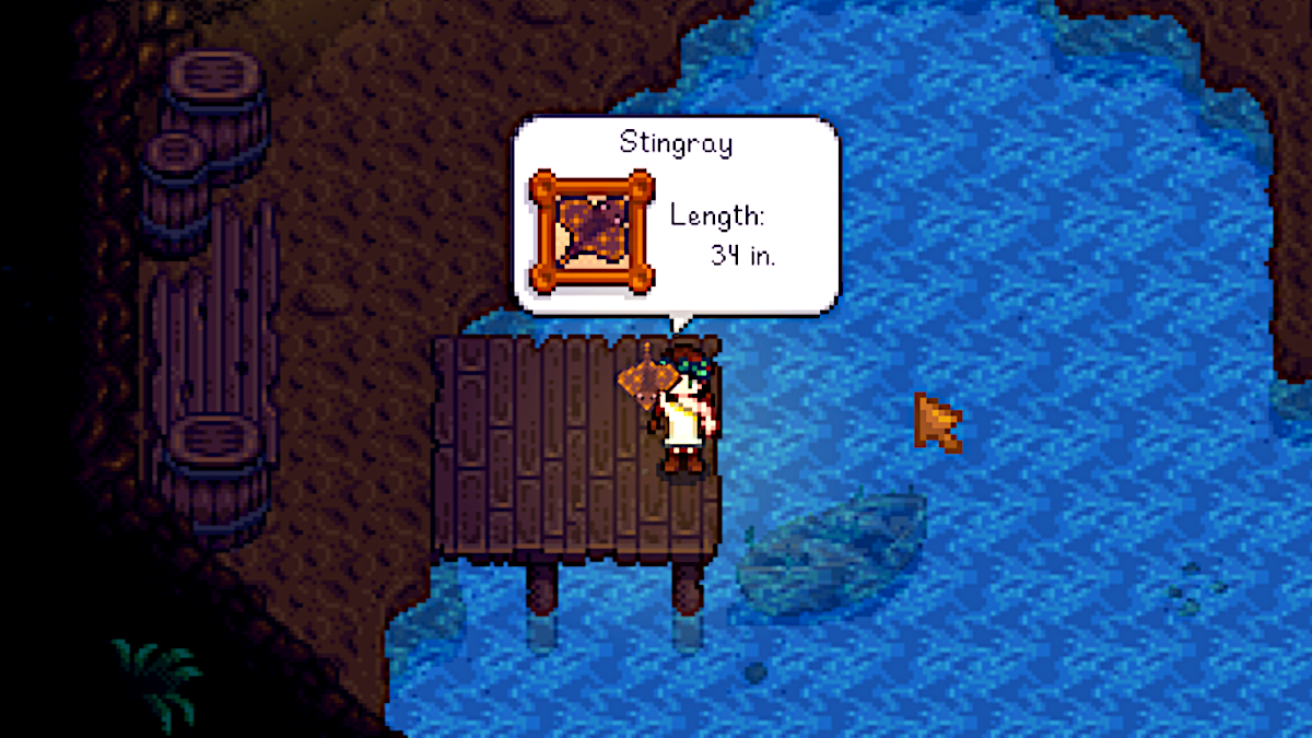 A Stingray caught in Stardew Valley