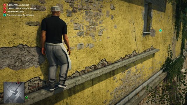 sidling on ledge in sapienza hitman world of assassination