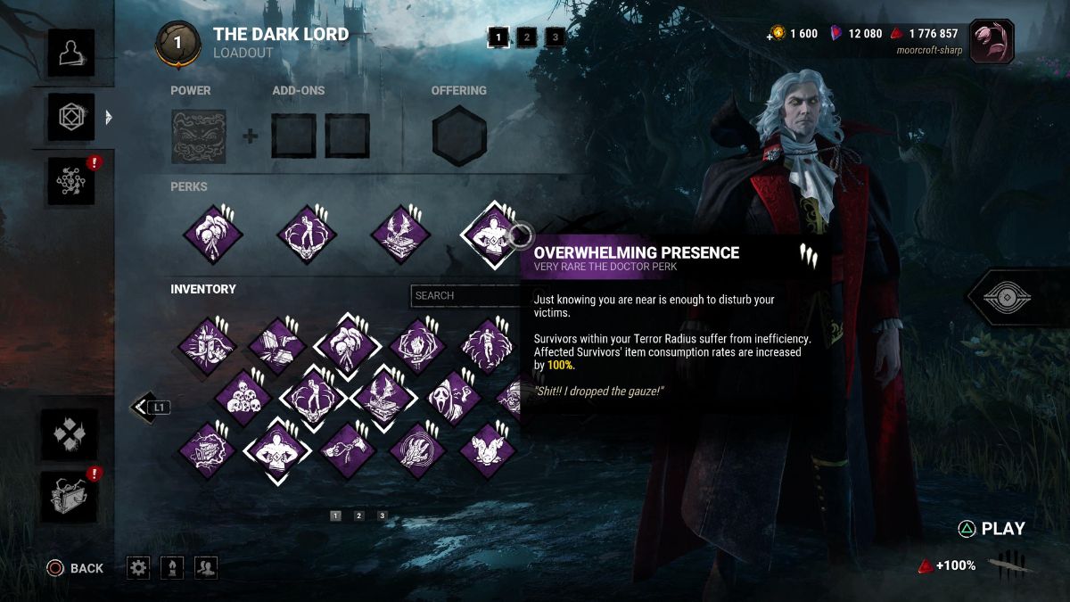 the dark lord build dead by daylight